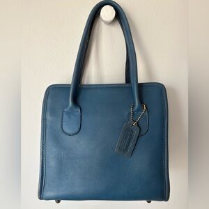 Vintage Coach Dinky Shopping Bag 9001 Rare Peacock Blue